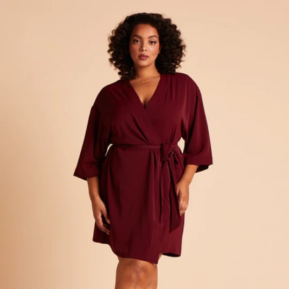 Burgundy bathrobe (faux silk)
